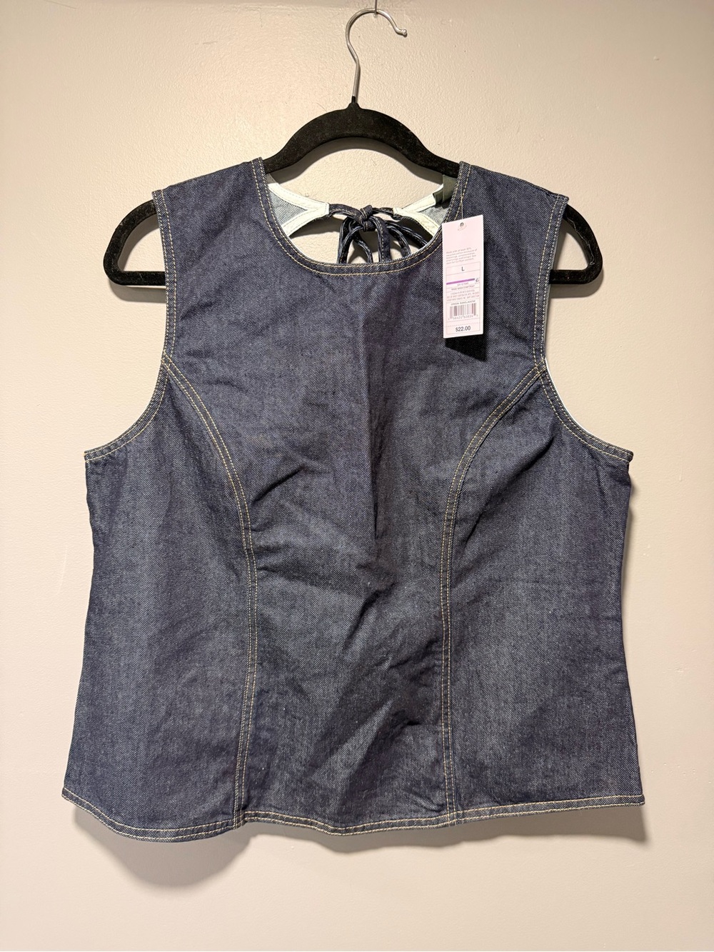 a new day Dark Denim Sleeveless Tie-Back Tank